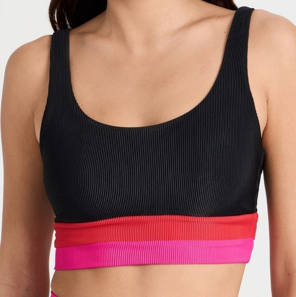 New!Beach Riot Mackenzie Colorblock bikini Top - Picture 1 of 8